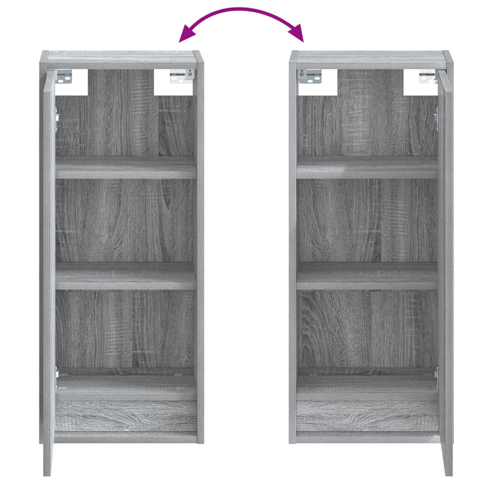 Mobile lavabo da parete Sonoma grigio 35 x 20 x 81 cm | homemem39