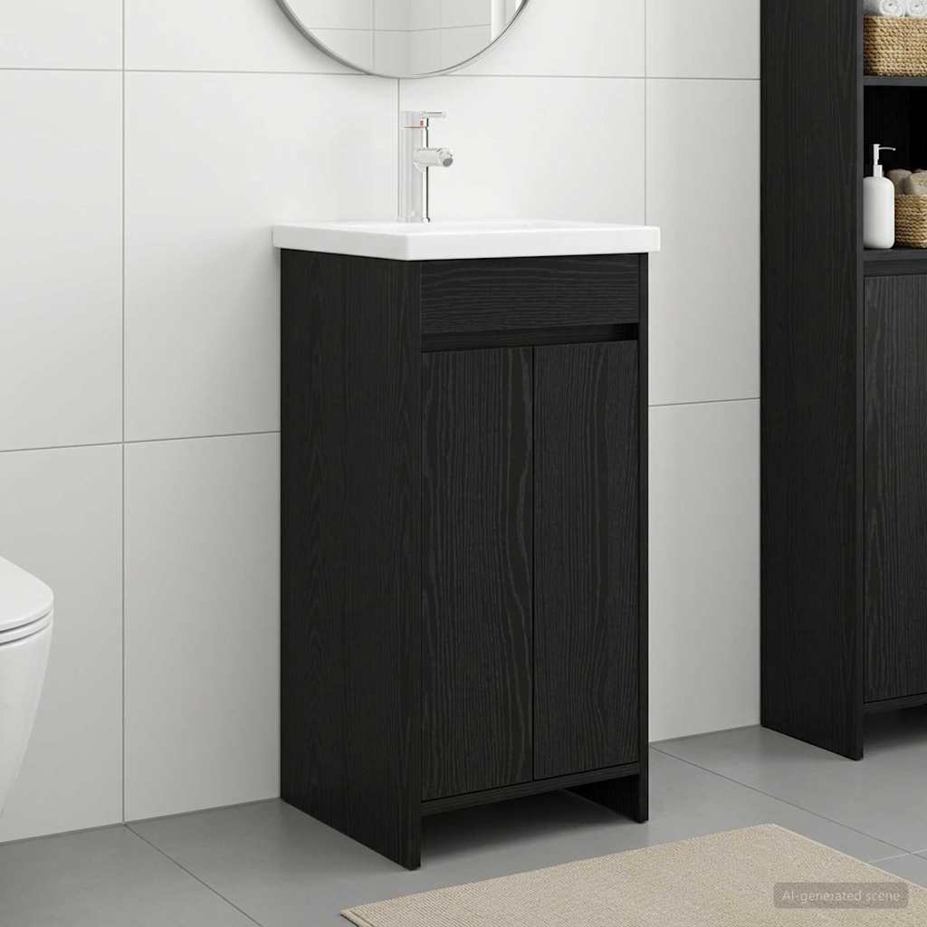 Mobile da bagno con lavabo Rovere Nero 42 x 40 x 84,5 cm | homemem39