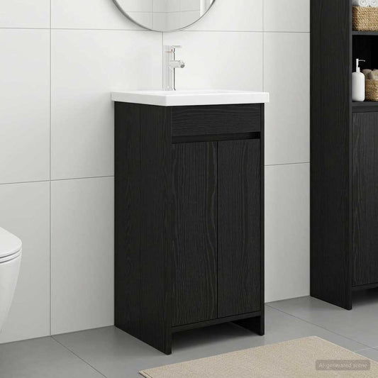 Mobile da bagno con lavabo Rovere Nero 42 x 40 x 84,5 cm | homemem39