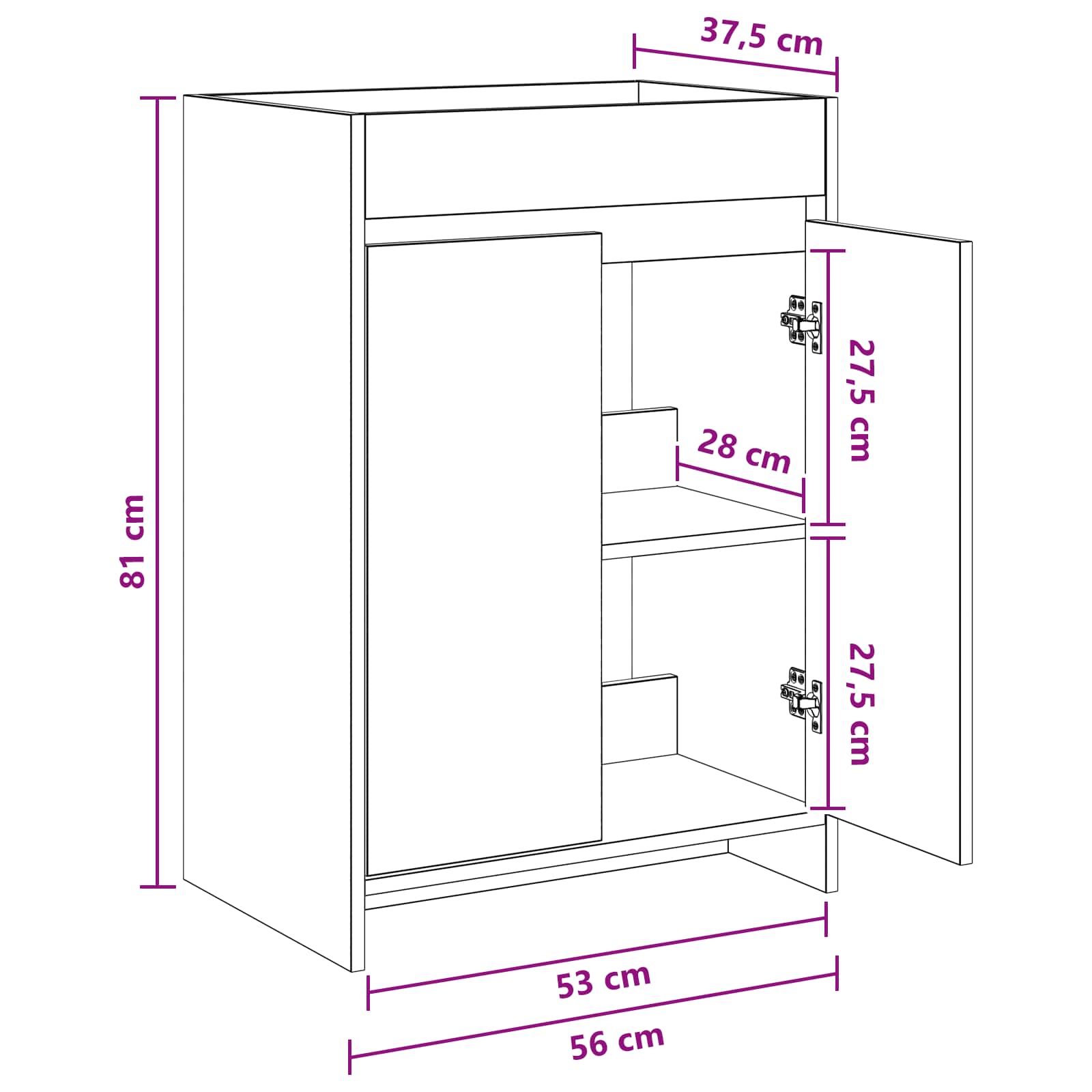 Mobiletto da Bagno Sotto Lavabo Grigio Cemento | homemem39