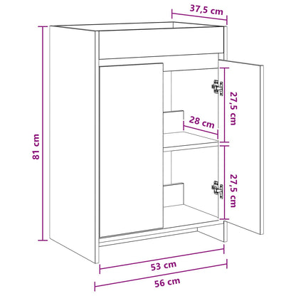 Mobiletto da Bagno Sotto Lavabo Grigio Cemento | homemem39