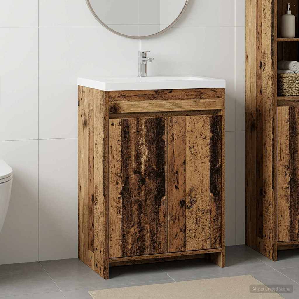 Mobiletto da Bagno Sotto Lavabo Legno antico 56 x 37,5 x 81 cm | homemem39