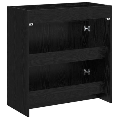 Mobiletto da Bagno Sotto Lavabo Rovere Nero 78,5 x 37,5 x 81 cm