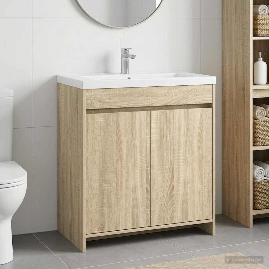 Mobiletto da Bagno Sotto Lavabo Rovere Sonoma | homemem39