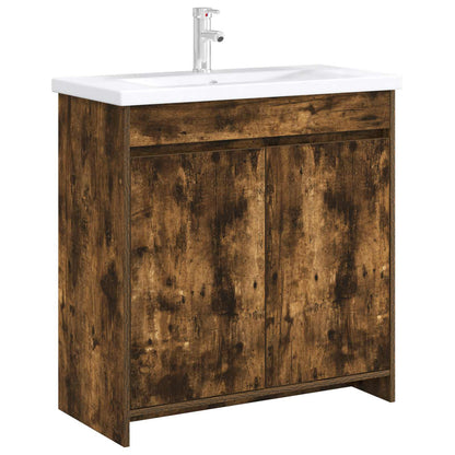 Mobiletto da Bagno Sotto Lavabo Rovere Fumo 78,5 x 37,5 x 81 cm | homemem39