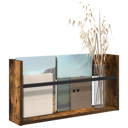 Scaffale per riviste Rovere fumé 60 x 12 x 30 cm