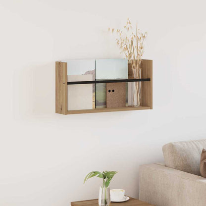 Scaffale per riviste Rovere artigianale 60 x 12 x 30 cm