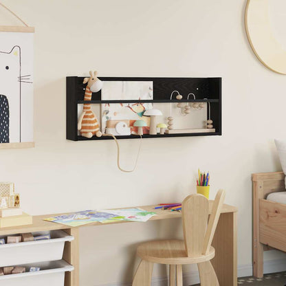 Scaffale per riviste Rovere Nero 80 x 12 x 30 cm