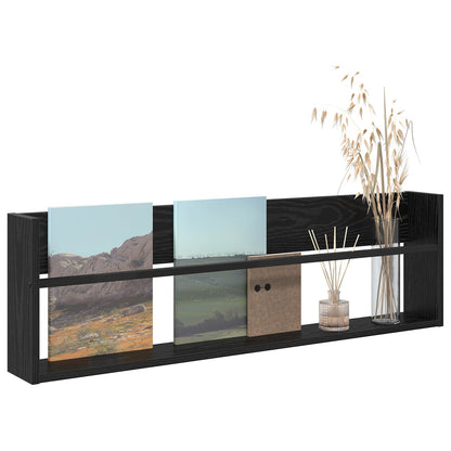 Scaffale per riviste Rovere Nero 100 x 12 x 30 cm