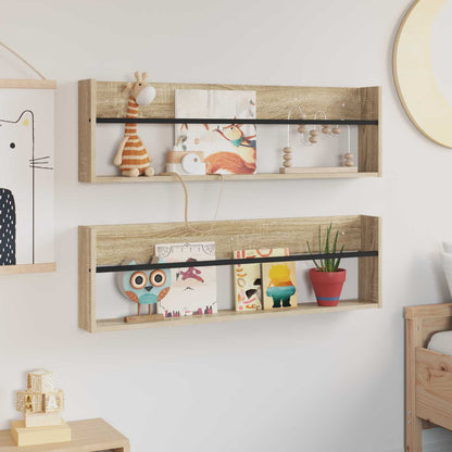 Scaffale per riviste 2 pcs Rovere Sonoma 100 x 12 x 30 cm