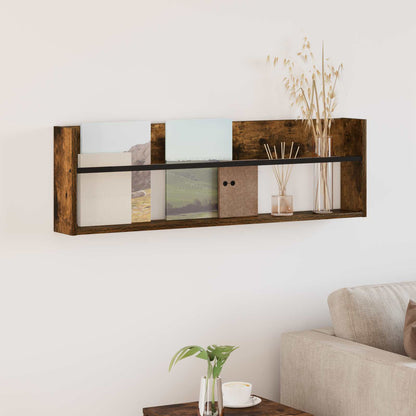 Scaffale per riviste Rovere fumé 100 x 12 x 30 cm