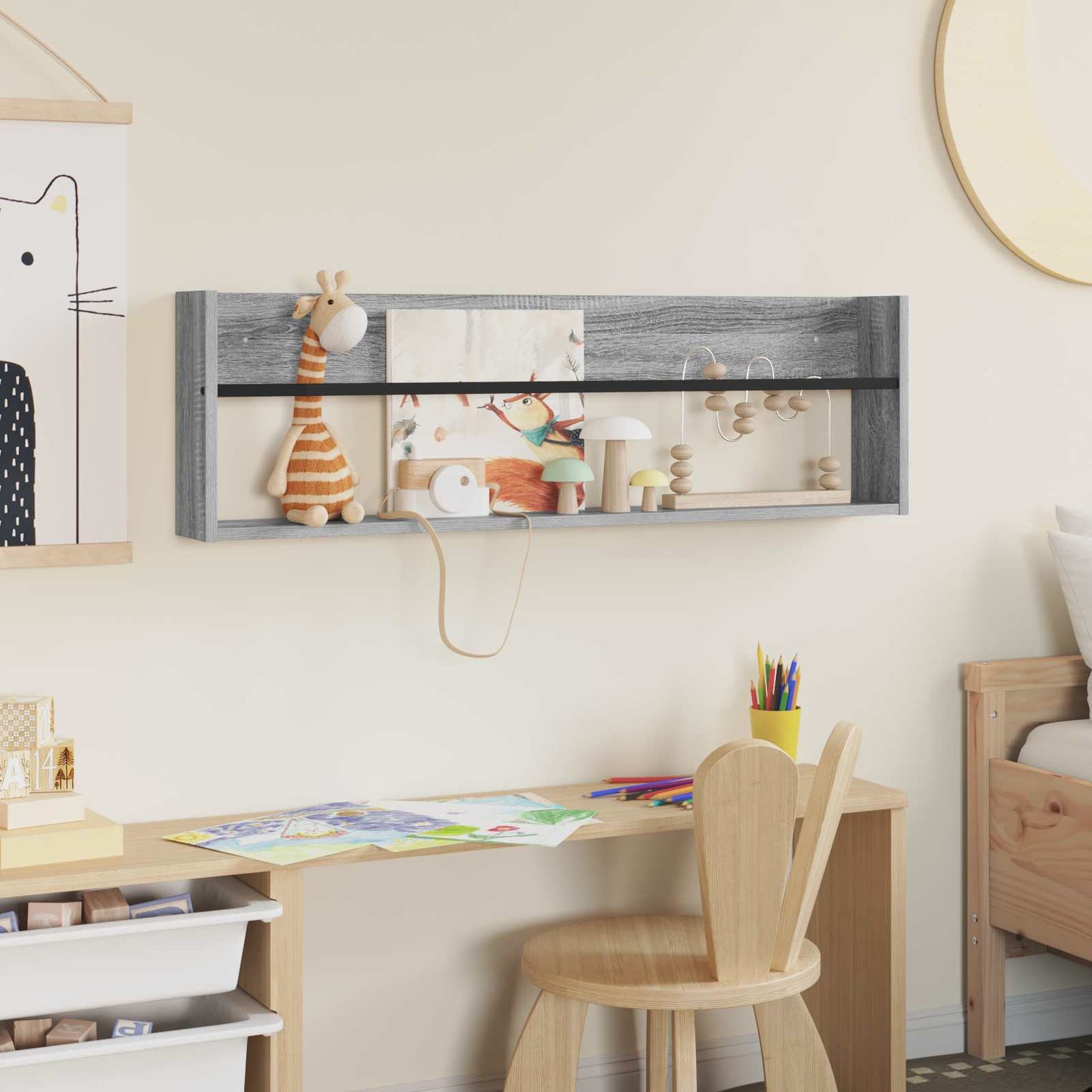 Scaffale per riviste Grigio Sonoma 100 x 12 x 30 cm