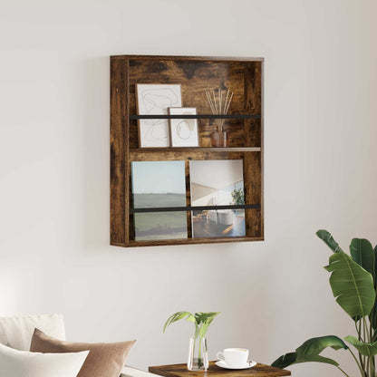 Scaffale per riviste Rovere fumé 60 x 12 x 70 cm