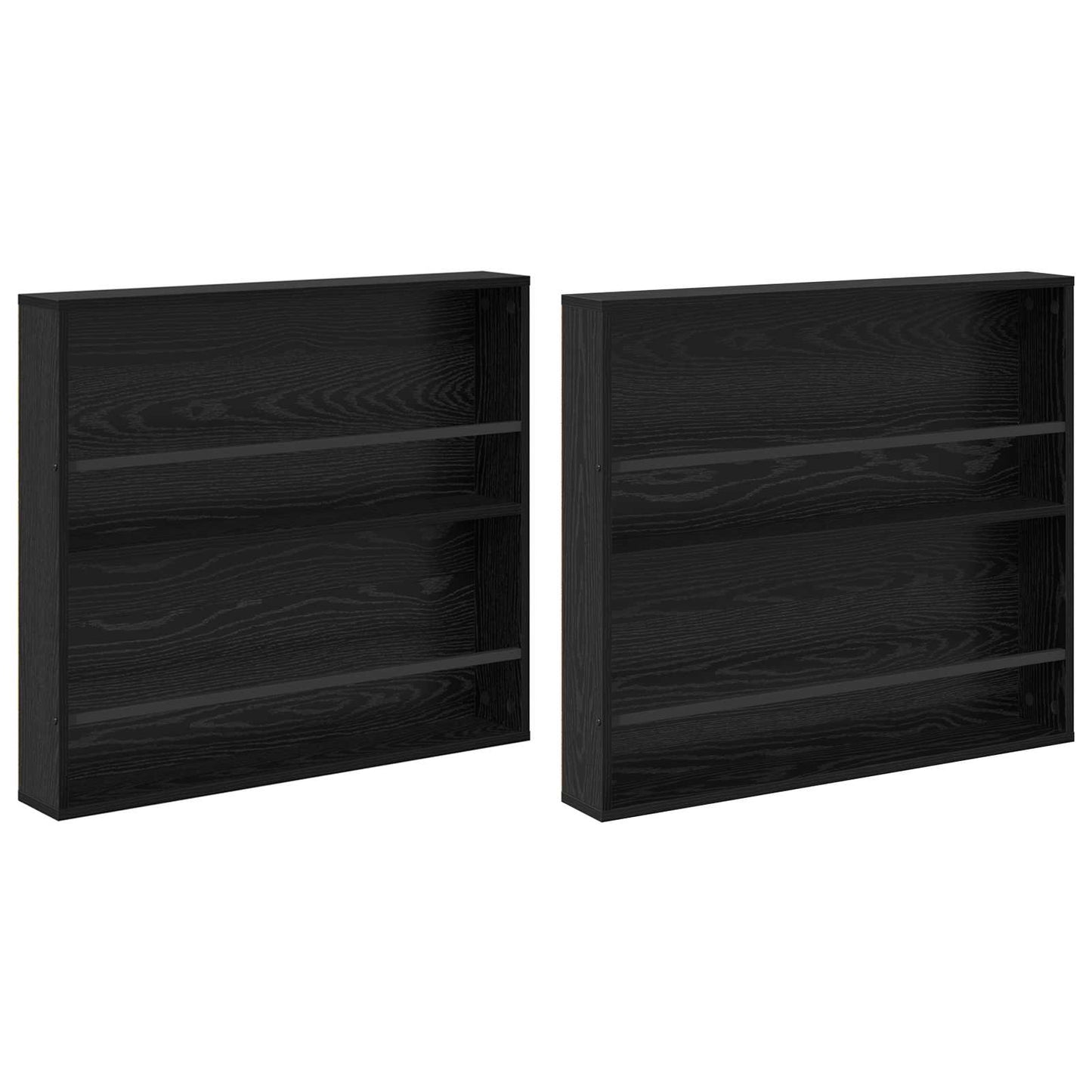 Scaffale per riviste 2 pcs Rovere Nero 80 x 12 x 70 cm