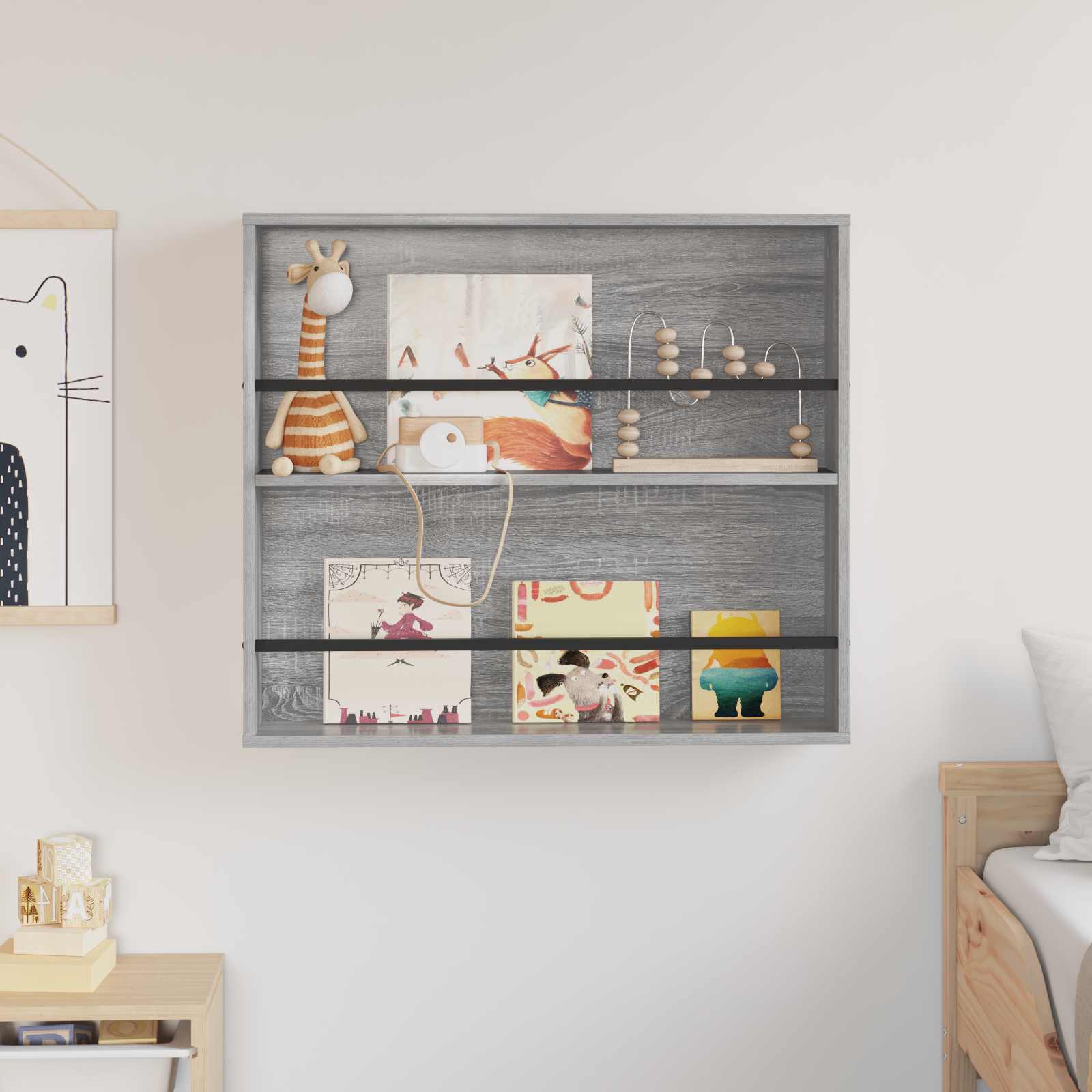 Scaffale per riviste Grigio Sonoma 80 x 12 x 70 cm | homemem39