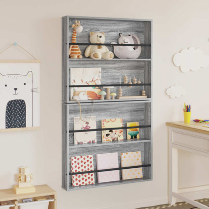 Scaffale per riviste 2 pcs Grigio Sonoma 80 x 12 x 70 cm