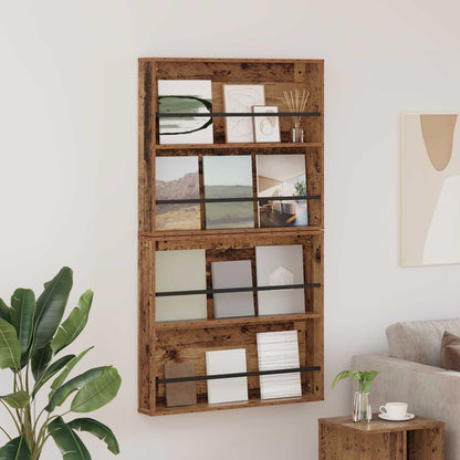 Scaffale per riviste 2 pcs Legno vecchio 80 x 12 x 70 cm