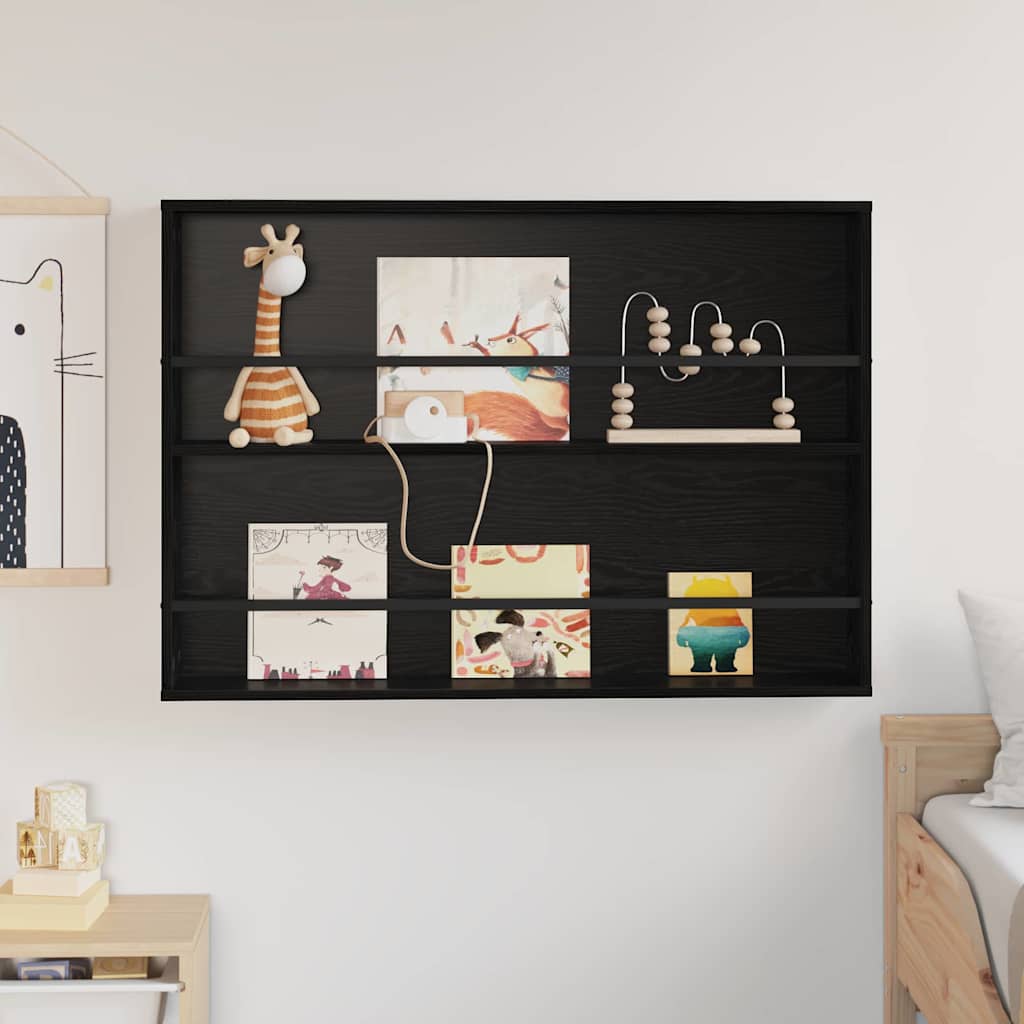 Scaffale per riviste Rovere Nero 100 x 12 x 70 cm