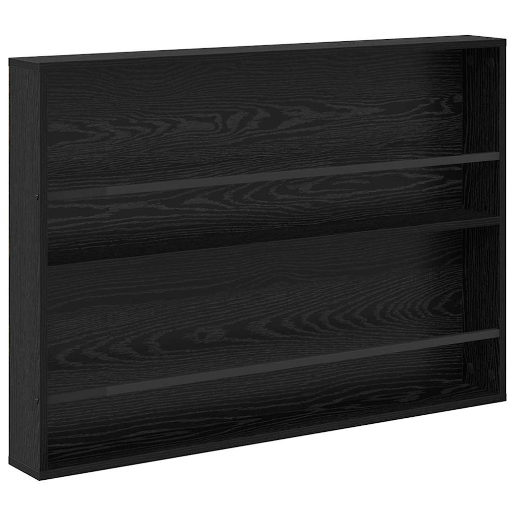 Scaffale per riviste Rovere Nero 100 x 12 x 70 cm