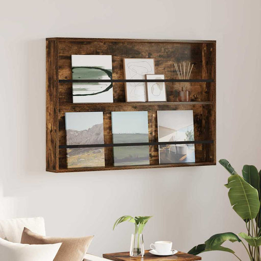 Scaffale per riviste Rovere fumé 100 x 12 x 70 cm