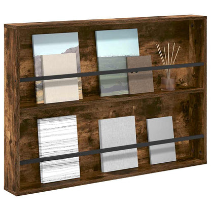 Scaffale per riviste Rovere fumé 100 x 12 x 70 cm