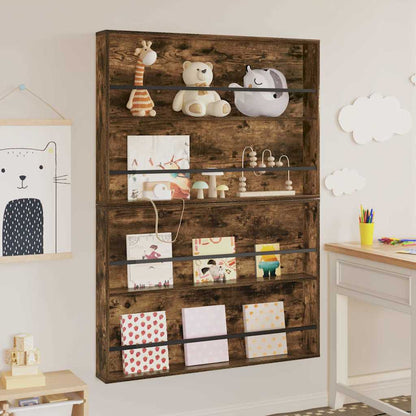 Scaffale per riviste 2 pcs Rovere fumé 100 x 12 x 70 cm