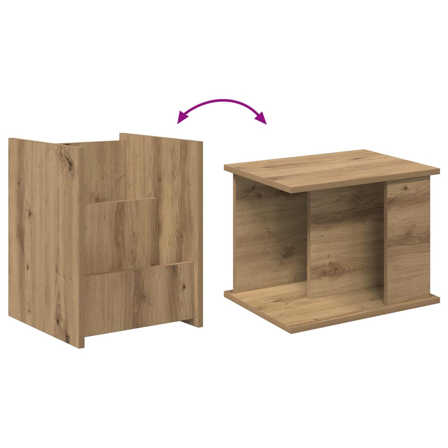 Scaffale per riviste Rovere artigianale 35 x 35 x 45 cm