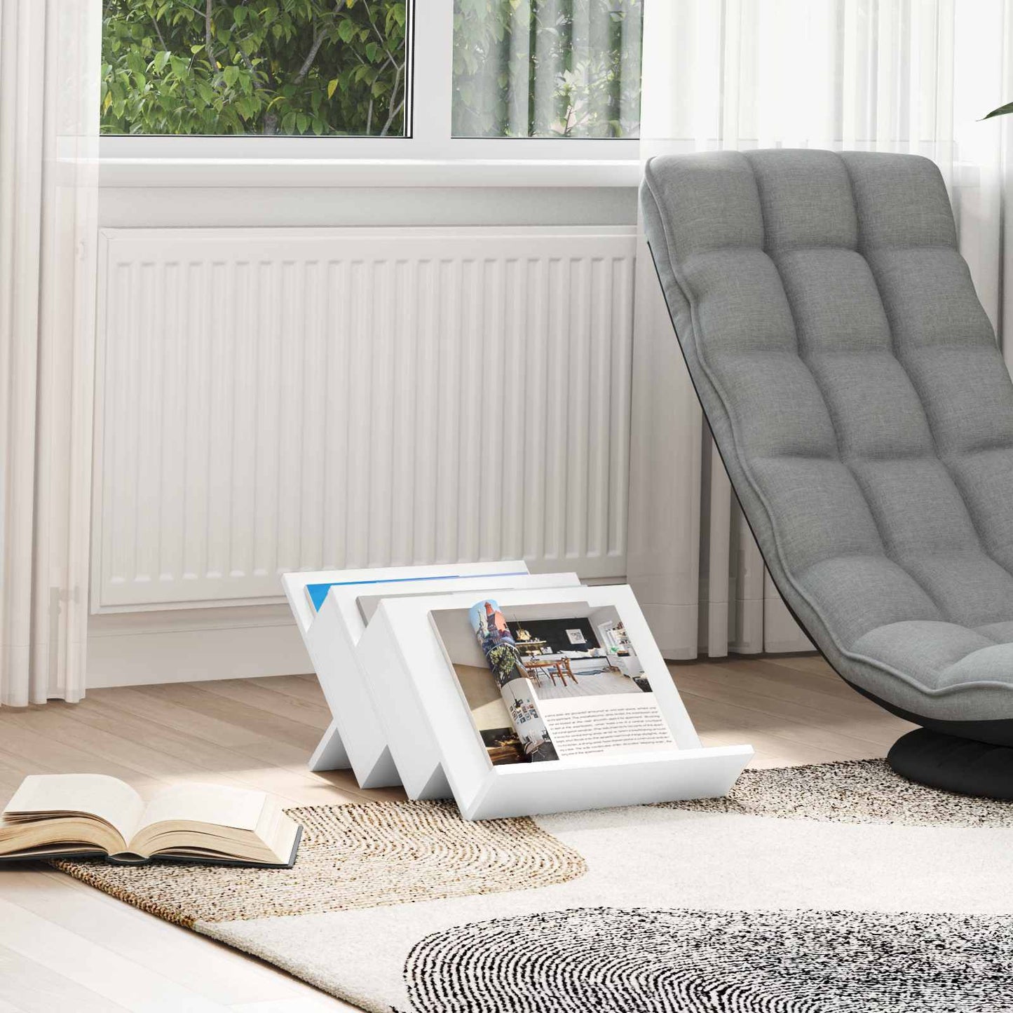 Scaffale per riviste Bianco 53 x 40 x 28.5 cm Legno multistrato