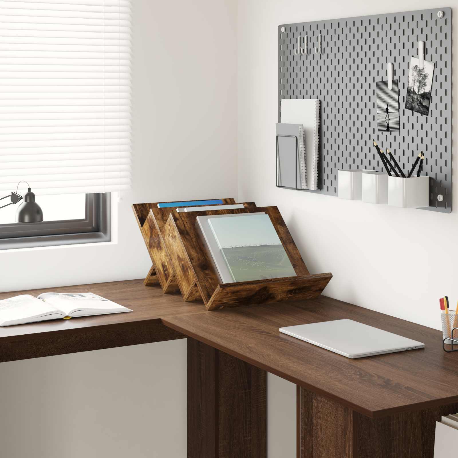 Scaffale per riviste Rovere fumé 53 x 40 x 28,5 cm | homemem39