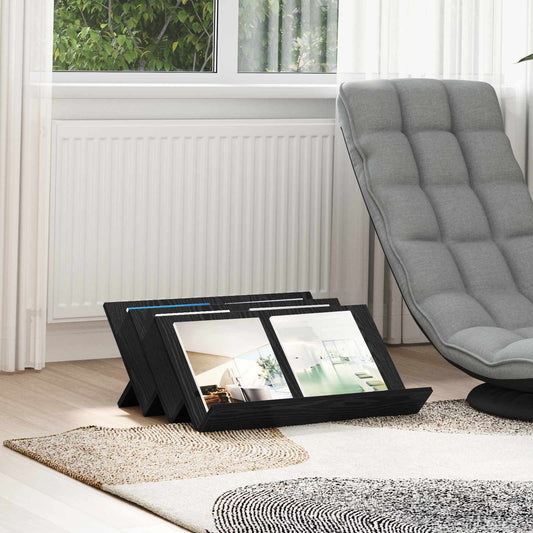 Scaffale per riviste Rovere Nero 65 x 53 x 28,5 cm