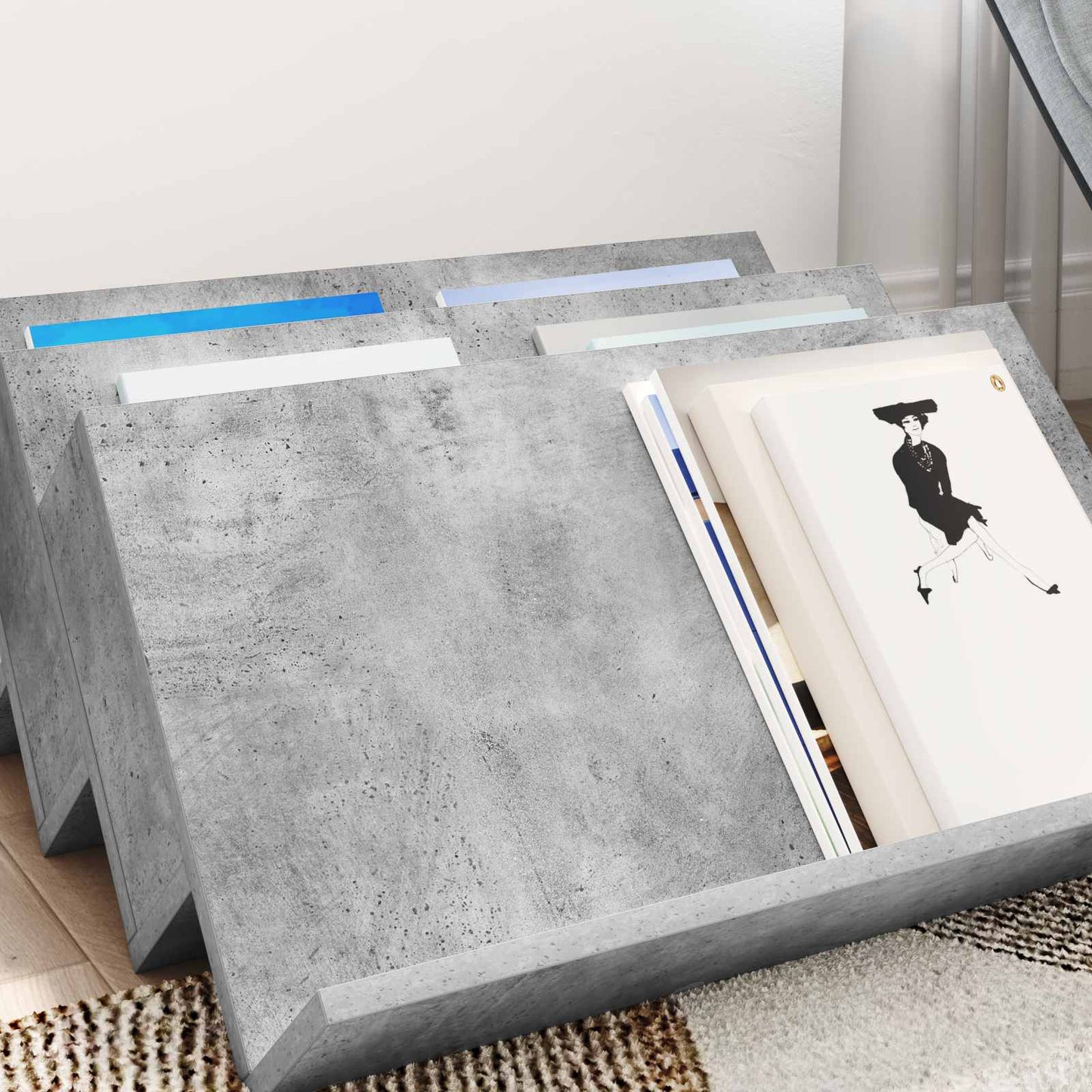 Scaffale per riviste Grigio Concretè 65 x 53 x 28,5 cm