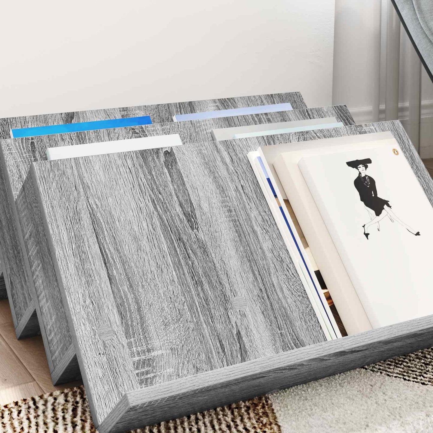 Scaffale per riviste Grigio Sonoma 65 x 53 x 28,5 cm