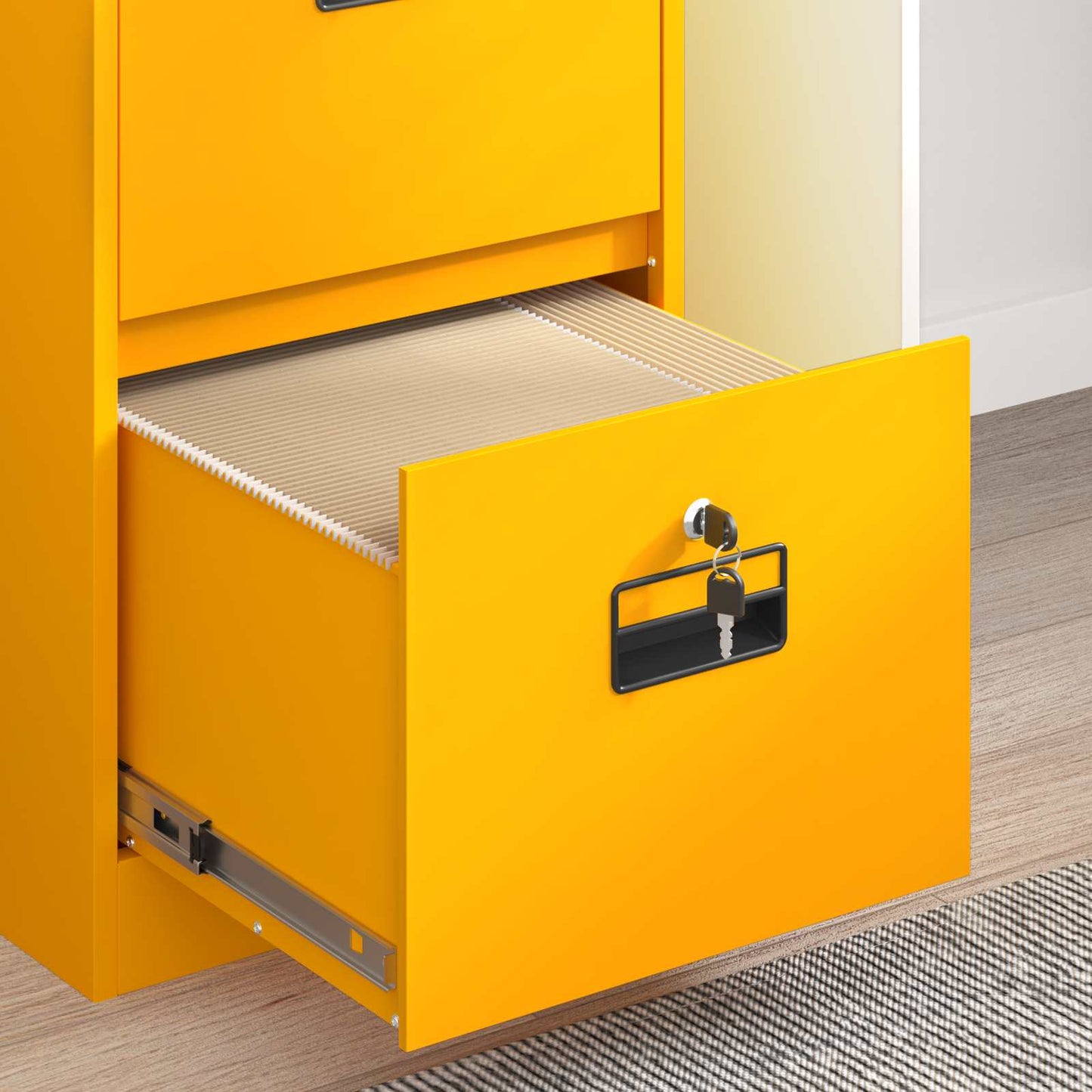 Armadio per File 2 pcs Giallo senape 44 x 50 x 139 cm