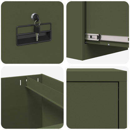 Armadio per File Geometrico 2 pcs Verde oliva 44 x 50 x 139 cm | homemem39