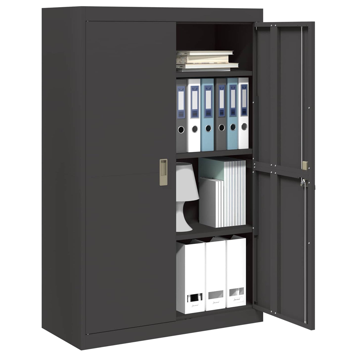 Armadio 2 pcs Nero 90 x 40 x 140 cm Acciaio laminato a freddo