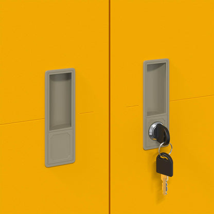 Armadio con archiviazione 2 pcs Giallo senape 90 x 40 x 140 cm