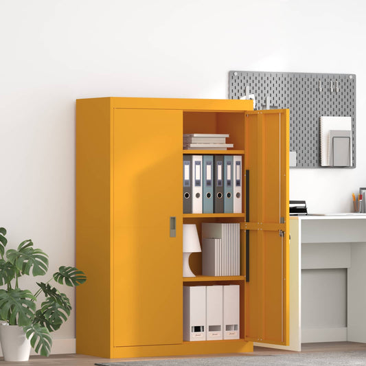 Armadio con archiviazione 2 pcs Giallo senape 90 x 40 x 140 cm
