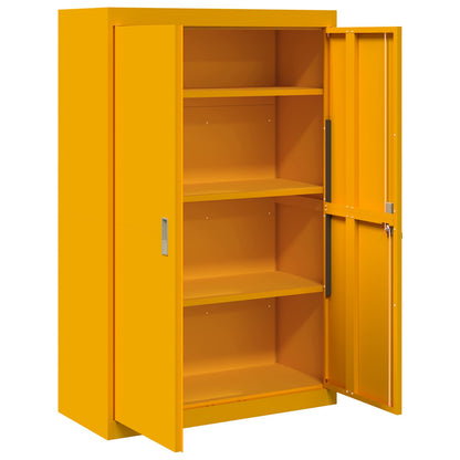 Armadio con archiviazione 2 pcs Giallo senape 90 x 40 x 140 cm