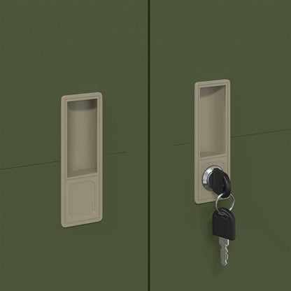 Armadio con archiviazione 2 pcs Verde oliva 90 x 40 x 140 cm