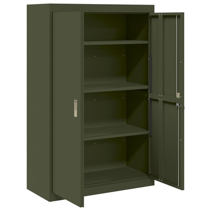 Armadio con archiviazione 2 pcs Verde oliva 90 x 40 x 140 cm