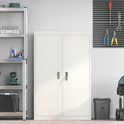 Armadio 2 pcs Bianco 90 x 40 x 140 cm Acciaio laminato a freddo