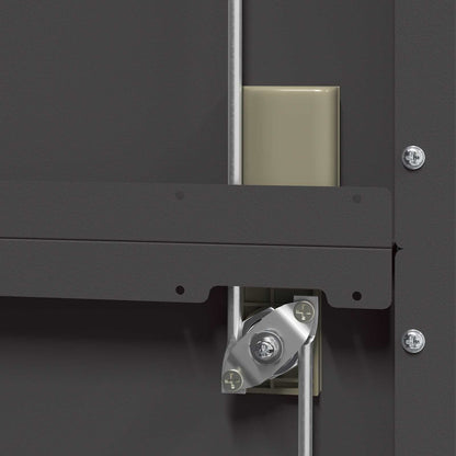 Armadio 2 pcs Nero 90 x 40 x 180 cm Acciaio laminato a freddo