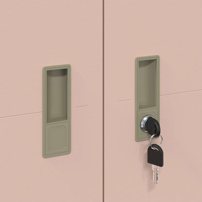 Armadio 2 pcs Rosa 90 x 40 x 180 cm Acciaio laminato a freddo