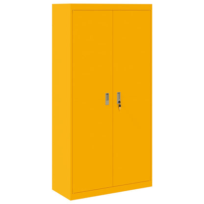 Armadio con archiviazione 2 pcs Giallo senape 90 x 40 x 180 cm