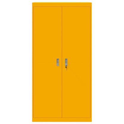 Armadio con archiviazione 2 pcs Giallo senape 90 x 40 x 180 cm