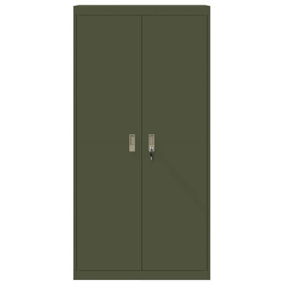 Armadio con archiviazione 2 pcs Verde oliva 90 x 40 x 180 cm
