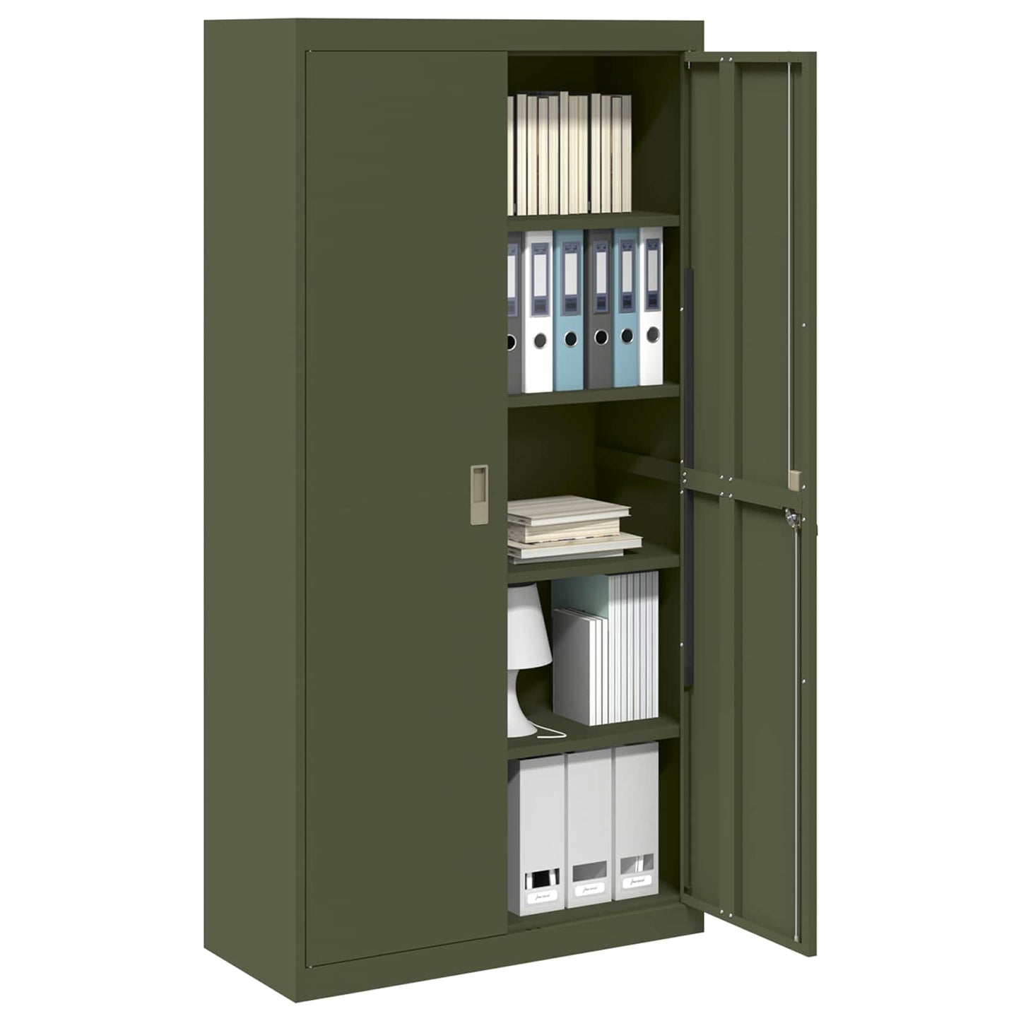 Armadio con archiviazione 2 pcs Verde oliva 90 x 40 x 180 cm