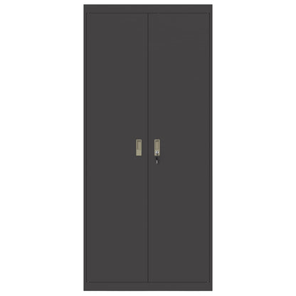 Armadio 2 pcs Nero 90 x 40 x 200 cm Acciaio laminato a freddo