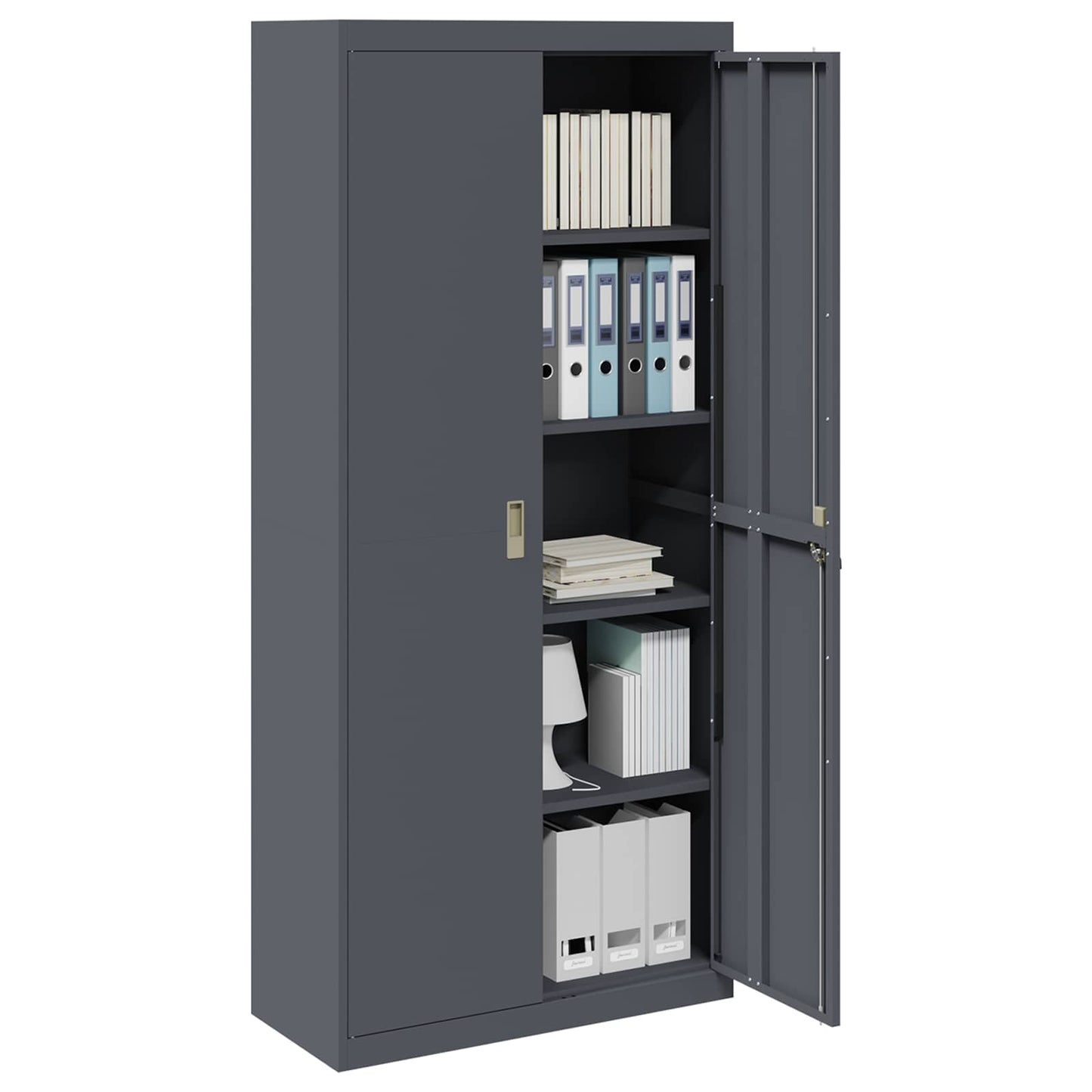Armadio con archiviazione 2 pcs Antracite 90 x 40 x 200 cm