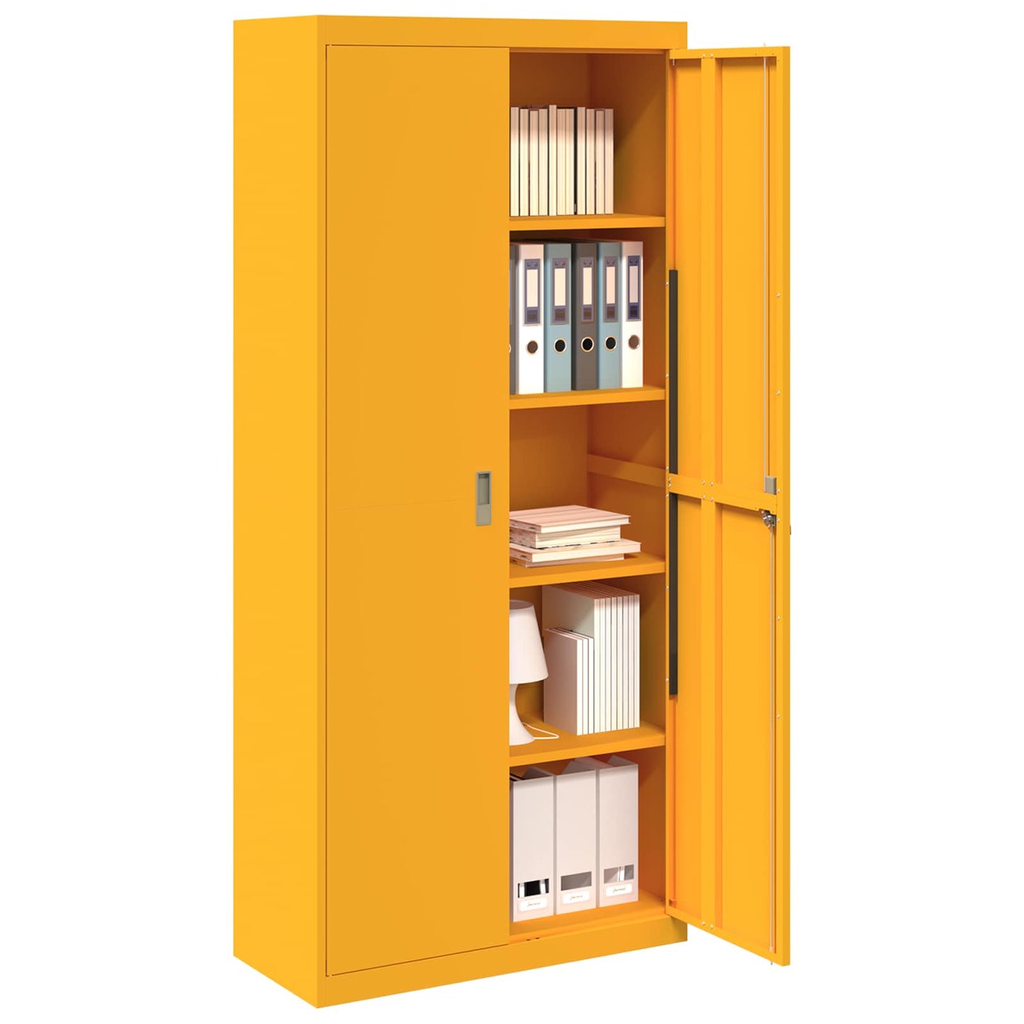 Armadio con archiviazione 2 pcs Giallo senape 90 x 40 x 200 cm